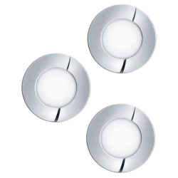 FUEVA 1 Oprawa wpuszczana LED 2,8W 3000K chrom 8,5cm IP44 łazienkowa 3-PAK 98635 EGLO
