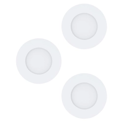 FUEVA 1 Oprawa wpuszczana LED 2,8W 3000K biały 8,5cm IP44 łazienkowa 3-PAK 98633 EGLO