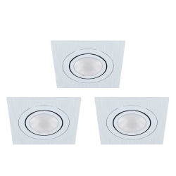 AREITIO Oprawa stropowa GU10 LED aluminium szczotkowane zestaw 3 szt 98637 EGLO
