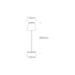 BLACK 3,5W WW TABLE LAMP RECHARGEABLE USB IP54 DIMMABLE 61082B/B/W ONE LIGHT
