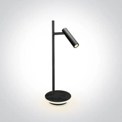 kinkiecik.pl Diodor S 61132A/B/W czarna lampa stołowa LED 3000K 230V reflektor 3W + podstawa 6W; zasilacze w komplecie O