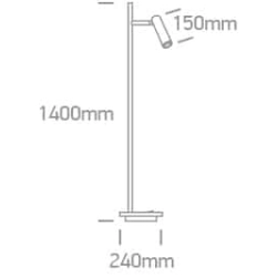 kinkiecik.pl Diodor P 61132B/B/W czarna lampa podłogowa LED 3000K 230V reflektor 3W + podstawa 8W; zasilacze w komplecie ONE LIGHT