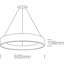 ANTHRACITE PENDANT LED 42W CCTV IP20 230V 62142NB/AN/V ONE LIGHT
