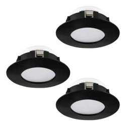 PINEDA oprawa wpuszczana LED 4,9W 3000K czarna IP44 Zestaw 3 sztuk 900744 EGLO
