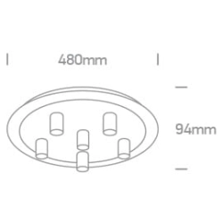 kinkiecik.pl Lemonia 6 62172C/BS dekoracyjna oprawa sufitowa w kolorach biel-mosiądz E27 6x12W 100-240V ONE LIGHT
