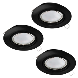 PENETO Oprawa stropowa GU10 LED czarna zestaw 3 szt 900752 EGLO