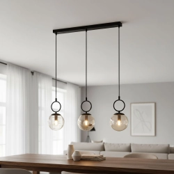 Lampa wisząca Sitro listwa 3xE14 czarna-bursztyn 62565 ALFA
