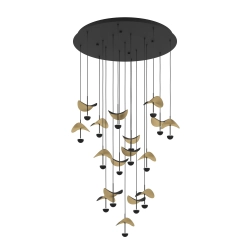 DRACERA Lampa wisząca LED czarno złota 390341 EGLO