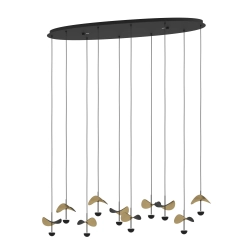 DRACERA Lampa wisząca LED czarno złota 390342 EGLO