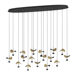 DRACERA Lampa wisząca LED czarno złota 390343 EGLO