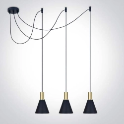 kinkiecik.pl Tala 63122B/BBS lampa wisząca w kolorze czarnym+mosiądz mat 3xE27 10W ONE LIGHT