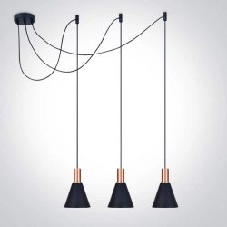 kinkiecik.pl Tala 63122B/CU lampa wisząca w kolorze czarnym+miedź 3xE27 10W ONE LIGHT