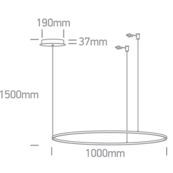 BLACK RING 100cm 48W WW IP20 230V DIMMABLE 63150/B/W ONE LIGHT
