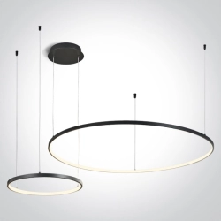 BLACK 2x RINGS 40cm/100cm 65W WW IP20 230V DIMMABLE 63150A/B/W ONE LIGHT