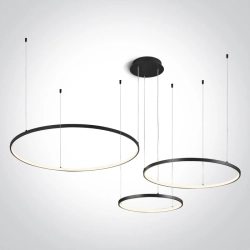 BLACK 3x RINGS 40cm/60cm/80cm 65W WW IP20 230V DIMMABLE 63150B/B/W ONE LIGHT