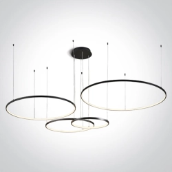 BLACK 4x RINGS 40cm/60cm/80cm/100cm 100W WW IP20 230V DIMMABLE 63150C/B/W ONE LIGHT
