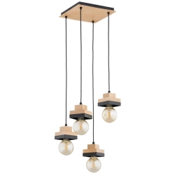 Lampa wisząca MIKO 4xE27 Czarna 63412 ALFA