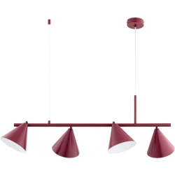 Lampa wisząca Zelta 4xE27 bordowa 63422 ALFA