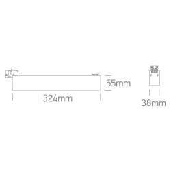 WHITE 24W CCTV LINEAR TRACK LIGHT 230V IP20 65028AT/W/V ONE LIGHT