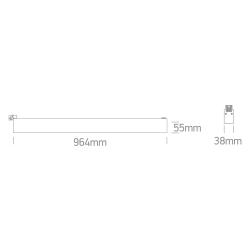 BLACK 48W CCTV LINEAR TRACK LIGHT 230V IP20 65028CT/B/V ONE LIGHT