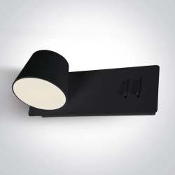 BLACK LED 6W+4W UPLIGHT WW IP20 230V LEFT 65147/B/W ONE LIGHT