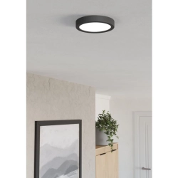 FUEVA 6 Plafon LED 7,5W 2700/4000/6500K czarny okrągły / oprawa natynkowa 901297 EGLO