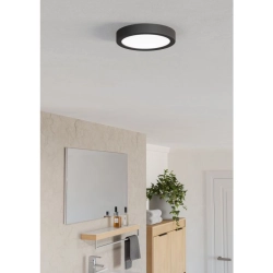 FUEVA 6 Plafon LED 7,5W 2700/4000/6500K IP44 czarny okrągły / oprawa natynkowa 901324 EGLO