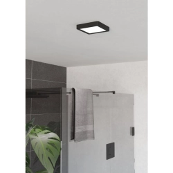 FUEVA 6 Plafon LED 7W 2700/4000/6500K IP44 czarny kwadratowy / oprawa natynkowa 901328 EGLO