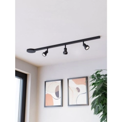 EASYT SET 3 SPOTS system szynowy 102 cm czarny 3x spot GU10 901653 EGLO