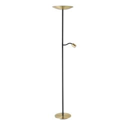CONIVARINO Lampa podłogowa LED czarna/mosiądz z lampką do czytania 2700K 901979 EGLO
