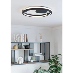 MEZZOMONTE Lampa sufitowa LED CCT / ściemnialna czarna Ø48cm 901821 EGLO