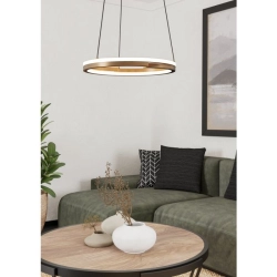 MEZZOMONTE Lampa wisząca LED CCT / ściemnialna Brąz Ø48cm 901826 EGLO