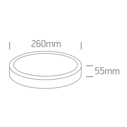 WHITE PLAFON 26W CCTV IP65 230V 26cm 67220A/W/V ONE LIGHT