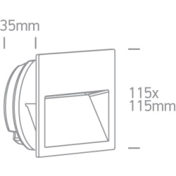 Oprawa wpuszczana Outdoor Dark Light Wall Recessed Die cast 68068A/W/W IP65 ONE LIGHT