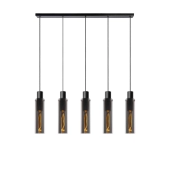 Lampa wisząca ORLANDO 5xE27 przydymiony szary 74404/05/65 Lucide - zdjęcie produktu