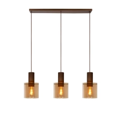 Lampa wisząca TOLEDO 3xE27 Amber 74405/03/62 Lucide - zdjęcie produktu
