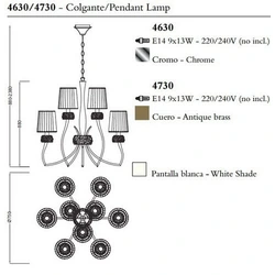 Lampa wisząca Mantra Loewe Antique Brass 4730MA - zdjęcie dodatkowe 1