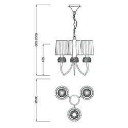 Lampa wisząca Mantra Loewe Antique Brass 4733MA - zdjęcie dodatkowe 1