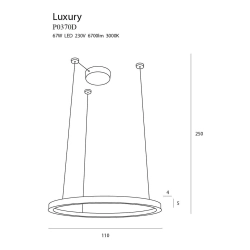 Luxury P0370D lampa wisząca złota duża ściemnialna MaxLight - zdjęcie dodatkowe 1