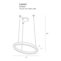 Luxury P0369D lampa wisząca złota ściemnialna MaxLight
