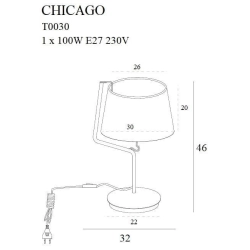 Lampa stołowa CHICAGO T0030 chrom MAXlight - zdjęcie dodatkowe 1