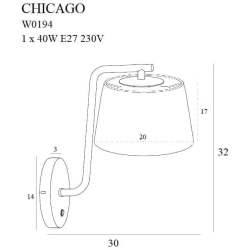 Kinkiet CHICAGO I W0194 black MAXlight - zdjęcie dodatkowe 1