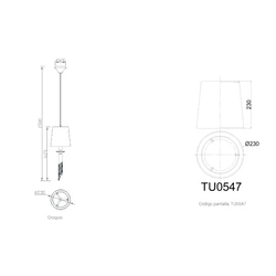 Lampa wisząca Mantra Tiffany Chrome 3861MA - zdjęcie dodatkowe 1