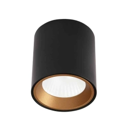 TUB C0211 LAMPA SUFITOWA OKRĄGŁA CZARNA + PIERŚCIEŃ OZDOBNY ZŁOTY RC0155/C0156 GOLD MaxLight - zdjęcie produktu