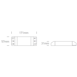 10-75W 24V DC TRIAC ściemnialny sterownik napięcia stałego, IP20 89075VT ONE LIGHT