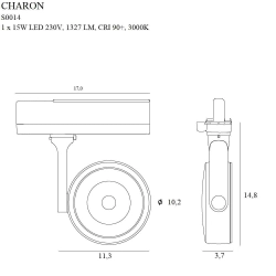 CHARON S0013 LAMPA DO SZYNOPRZEWODU BIAŁA MaxLight - zdjęcie dodatkowe 1