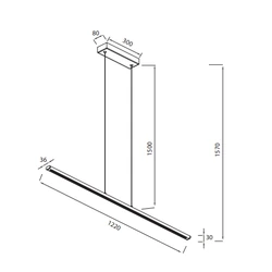Lampa wisząca Mantra Lineal 8955MA - zdjęcie dodatkowe 1
