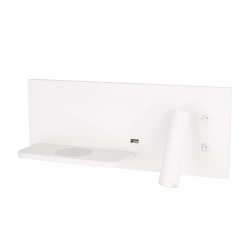 Superior W0291l Kinkiet Z Gniazdem Usb I Ładowarką Indukcyjną Biały MaxLight