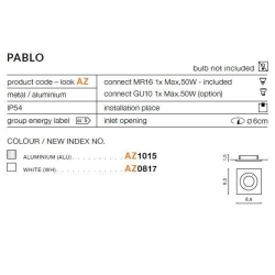 Oprawa stropowa PABLO AZ0817 White IP54 AZZARDO