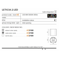Kinkiet Leticia 2 LED (black) AZ4469 AZZARDO